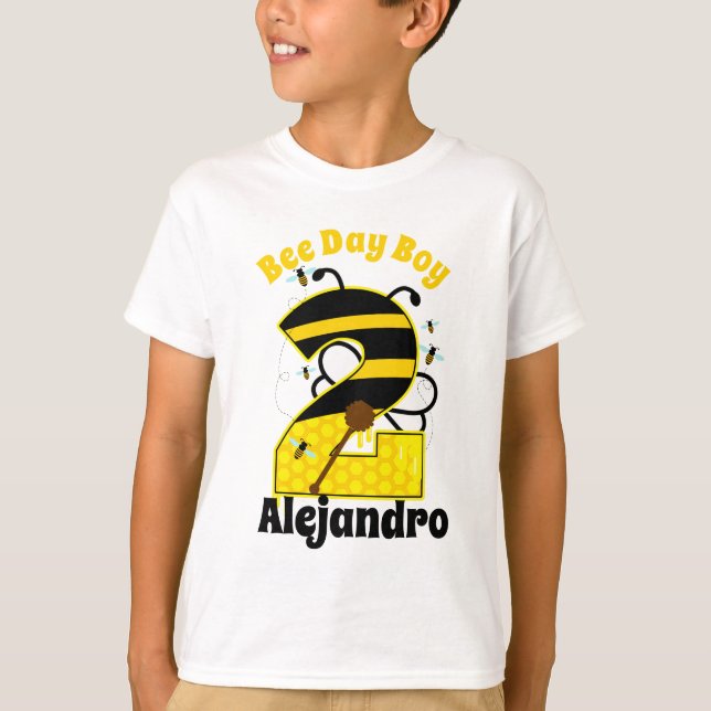 Bee Second Birthday Boy T-Shirt (Vorderseite)
