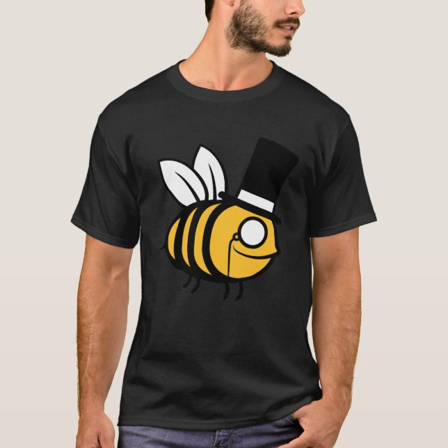 Bee Sir Monocle Glasses Top Hat Rich Gentlemen Bum (Vorderseite)