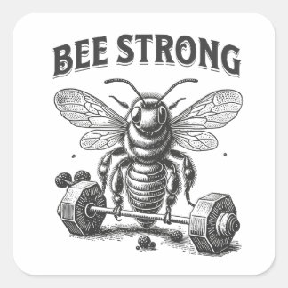 Bee Strong Quadratischer Aufkleber
