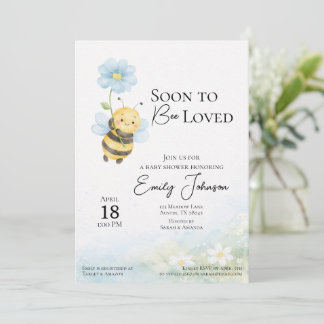 Bee Theme Baby Shower Invitation Einladung