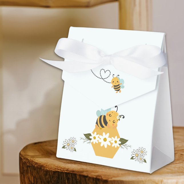 Bee Themed Baby Shower Fevor Box Geschenkschachtel (Cute Bee Themed Baby Shower Favor Boxes with  whimsical bee, honeycomb, and daisy design. )