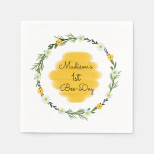 Bee Themed Birthday Party Napkins   Bienentag Serviette