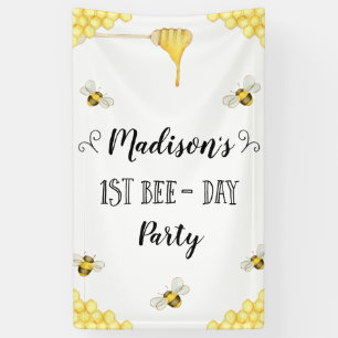 Bee Themed First Bee Day Birthday Banner
