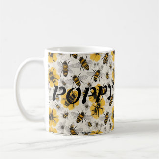 Bee-Themed-Tasse mit Mohndesign Kaffeetasse