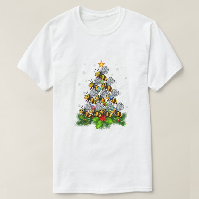 Bee Tree Christmas Funny Bee Christmas Lover T-Shirt (Design vorne)