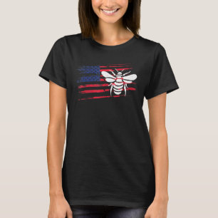 Bee US American Flag Wasp 4. Juli Ant Insect U T-Shirt