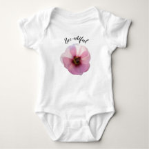 'Bee utiful' Glühend Pink Hollyhock Baby Bodysuit