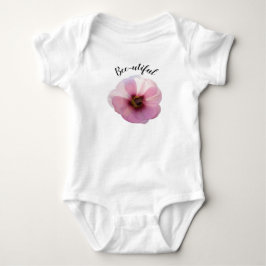 'Bee utiful' Glühend Pink Hollyhock Baby Bodysuit Strampler