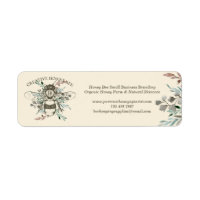 Bee Vintage Watercolor Flowers Hand drawn