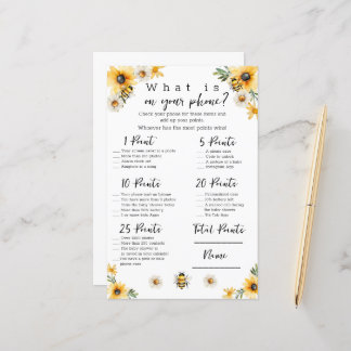 Bee, was auf deinem Handy Baby Dusche Spiel ist