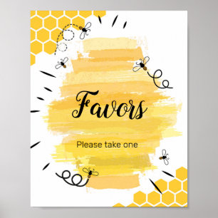 Bee Watercolor Fevor Sign Poster
