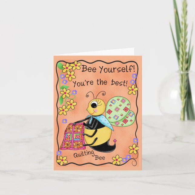 Bee Whimsy Honey Bee Selbsart Karte (Vorderseite)