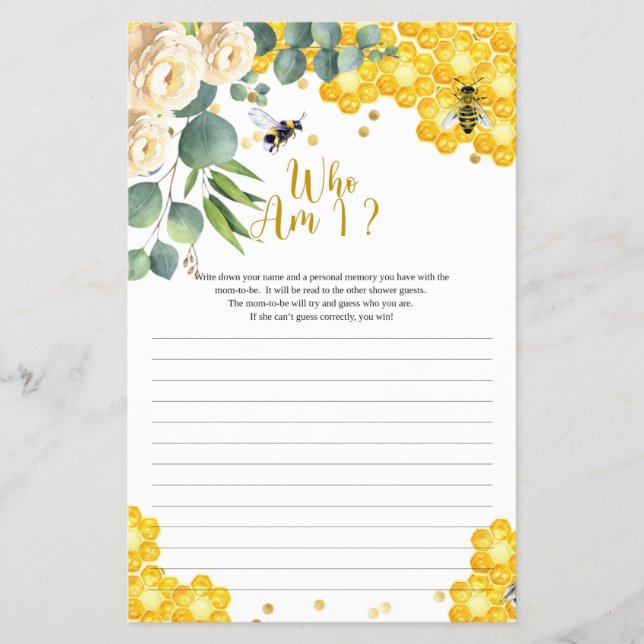 Bee Who Bin I Game Card Flyer (Vorne)