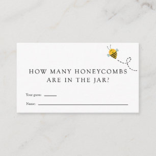 Bee Wie viele Honeycombs Baby Shower Game Card Begleitkarte