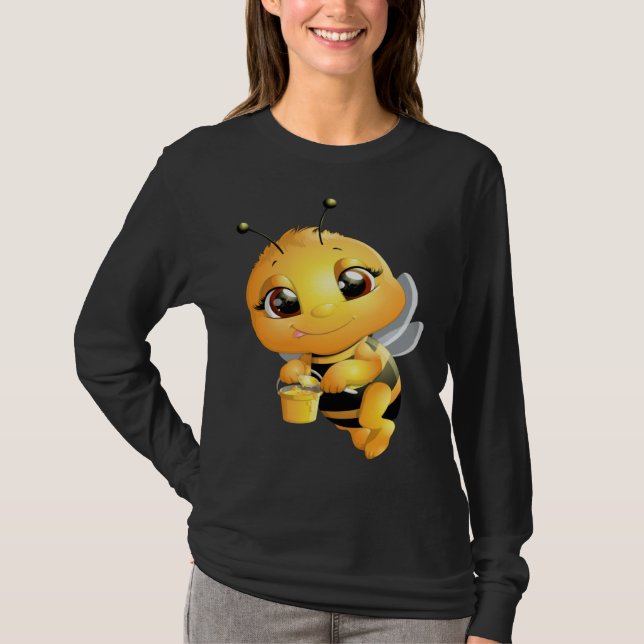 Bee with Honey Cute Girls Bee T-Shirt (Vorderseite)