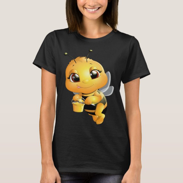 Bee with Honey Cute Girls Bee T-Shirt (Vorderseite)