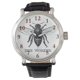 Bee Worker Honey Black Bumblebee Armbanduhr