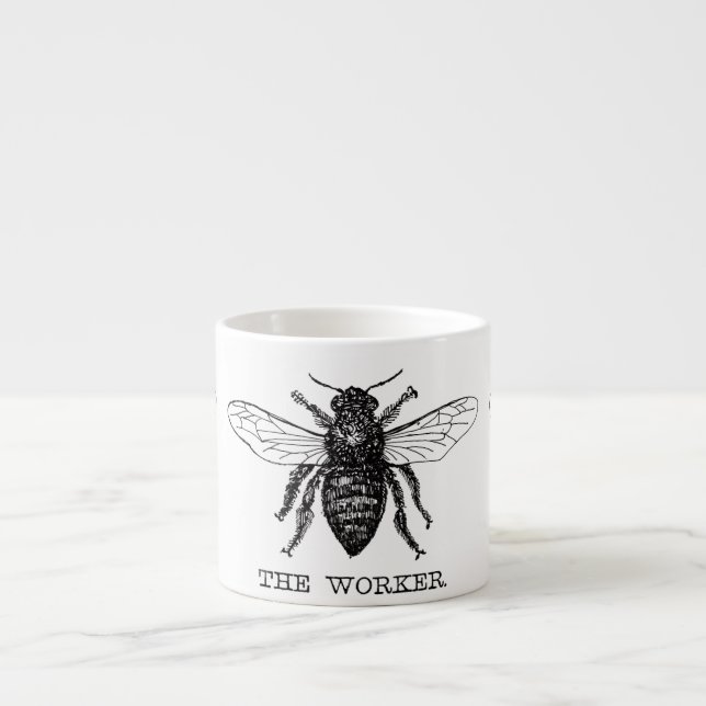 Bee Worker Honey Black Bumblebee Espressotasse (Vorderseite)