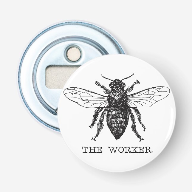 Bee Worker Honey Black Bumblebee Flaschenöffner (Vorderseite)