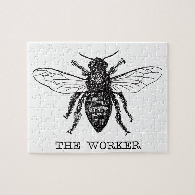 Bee Worker Honey Black Bumblebee Puzzle (Horizontal)