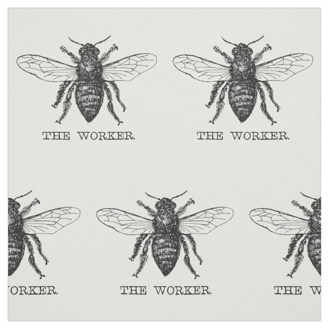 Bee Worker Honey Black Bumblebee Stoff (Muster)