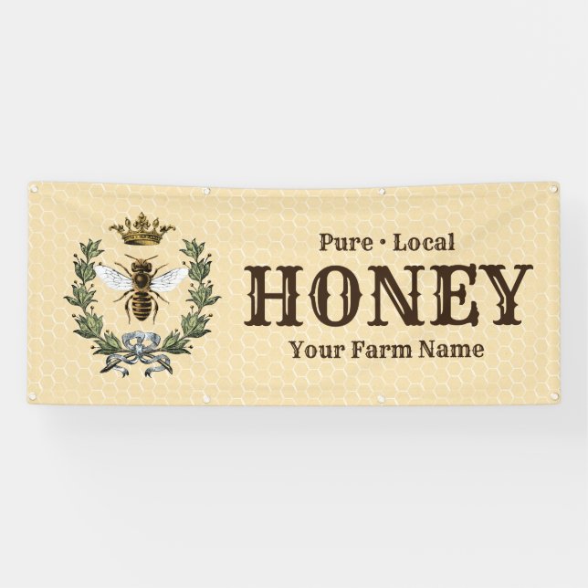 Bee Wreath und Crown Honey Banner (Horizontal)