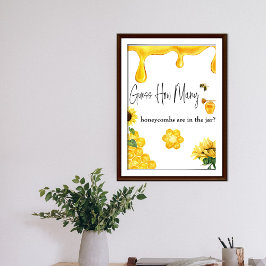 Bee Yellow Honey rät wie viele Baby Showspiele Poster