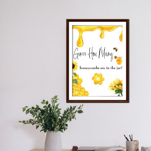 Bee Yellow Honey rät wie viele Baby Showspiele Poster