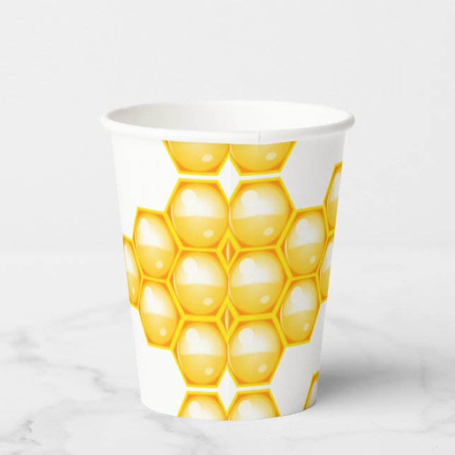 Bee Yellow Honeycomb  Pappbecher (Rechts)