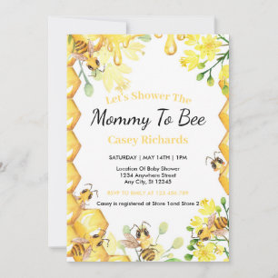 Bee Yellow Mommy zu Baby-Dusche Einladung