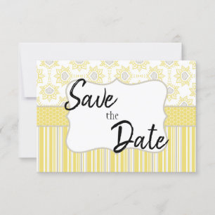 Bee Yellow und Gray Geometric Save The Date