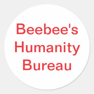 Beebee's Humanität Hankamer Artjunkhaus Liebe Frie Runder Aufkleber