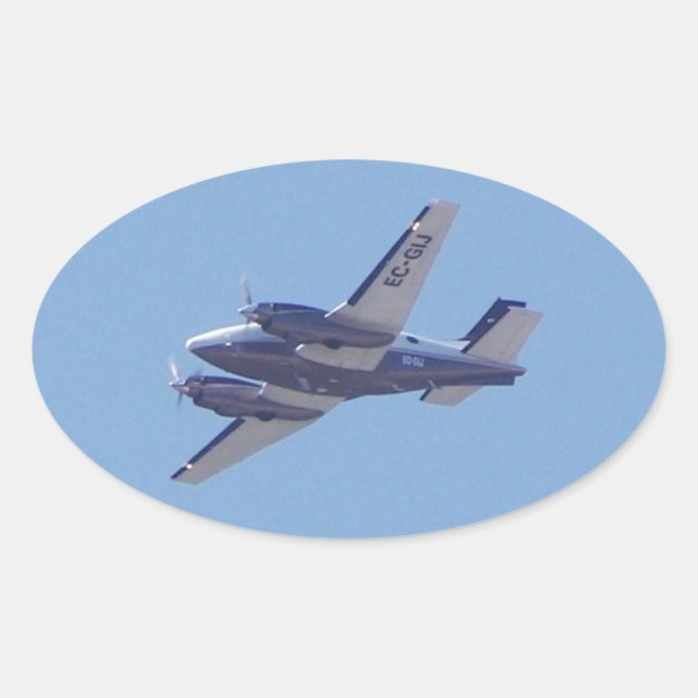 Beech B90 King Air Ovaler Aufkleber (Vorderseite)