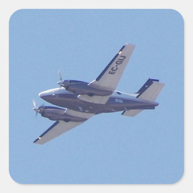 Beech B90 King Air Quadratischer Aufkleber (Vorderseite)