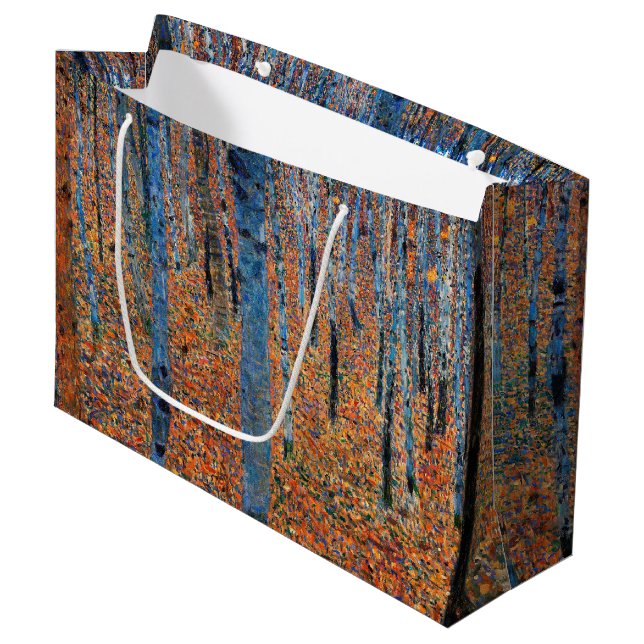 Beech Grove, Gustav Klimt Große Geschenktüte (Vorderseite Schrägansicht)