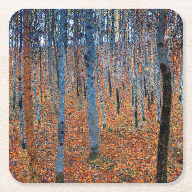 Beech Grove, Gustav Klimt Rechteckiger Pappuntersetzer (Vorderseite)
