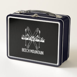 Beech Mountain North Carolina NC Retro Skifahren Metall Brotdose