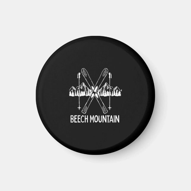 Beech Mountain North Carolina NC Retro Skiing Magnet (Vorne)