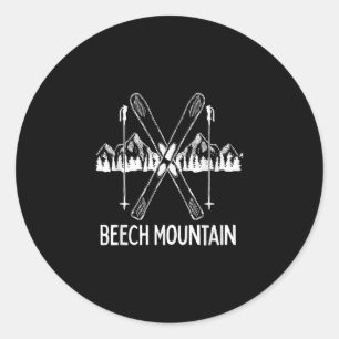 Beech Mountain North Carolina NC Retro Skiing Runder Aufkleber
