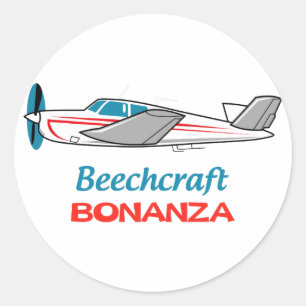 Beechcraft Bonanza Runder Aufkleber