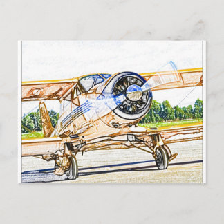 Beechcraft Staggerwing Veteranenflugzeug Postkarte