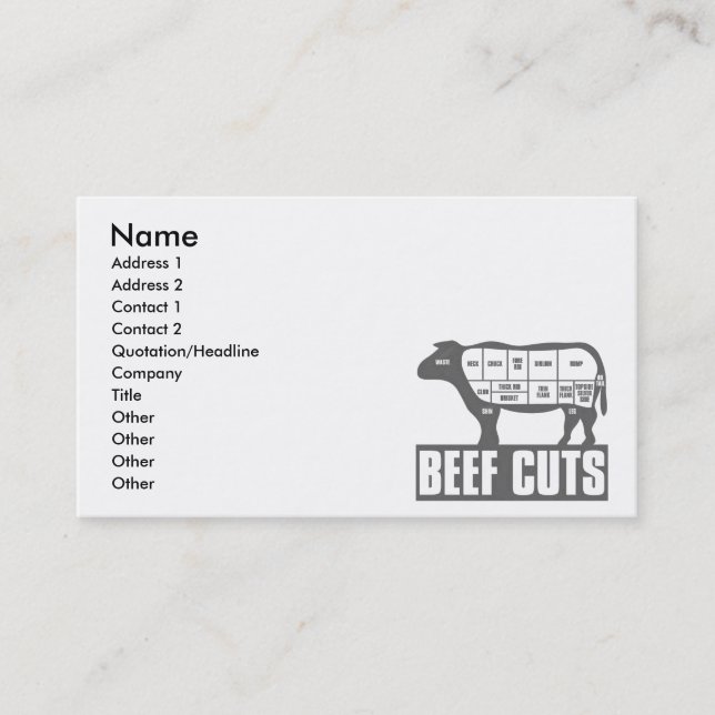 Beef_Cuts Visitenkarte (Vorderseite)