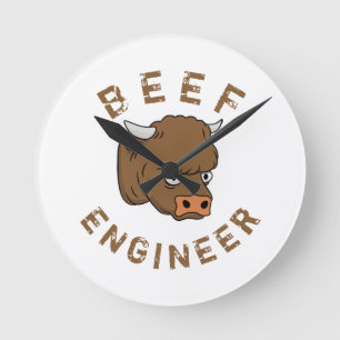 Beef Engineer Runde Wanduhr