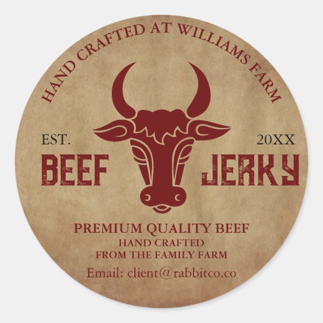 Beef Jerky Custom Label Aufkleber (Vorderseite)
