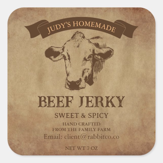 Beef Jerky Label Sticker (Vorderseite)