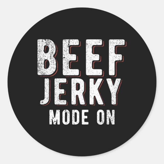 Beef Jerky Moden on Beef Jerky Runder Aufkleber (Vorderseite)