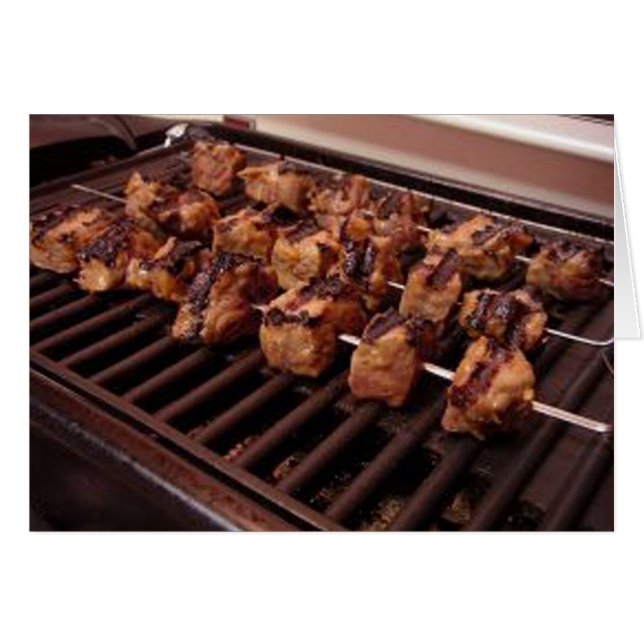 Beef Kabobs on Grill Card (Vorderseite (Horizontal))
