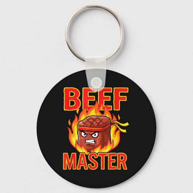 Beef Master Funny Steak Grilling Barbecue Schlüsselanhänger (Vorderseite)