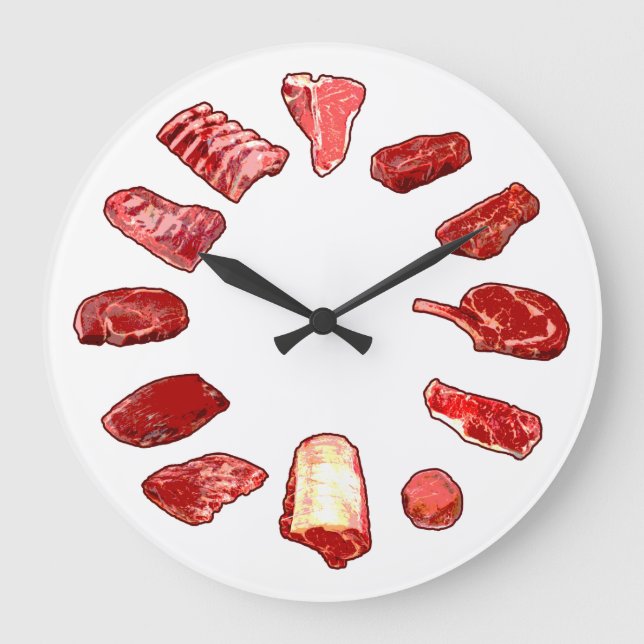 Beef o' Clock Große Wanduhr (Vorderseite)