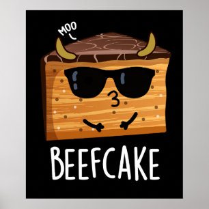 Beefcake Funny Cake Pub Dark BG Poster